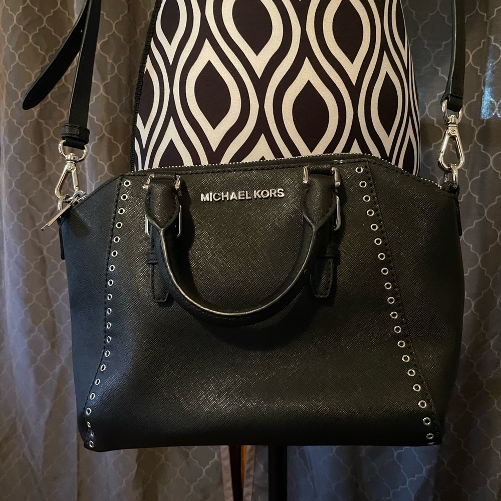 Michael Kors Small Black Rivets Crossbody